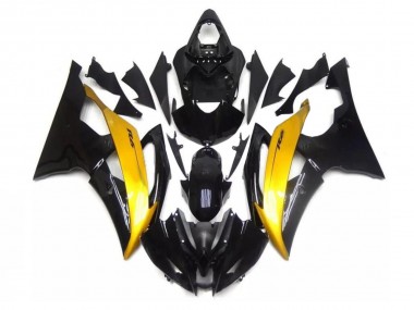 Abs 2008-2016 Black Gold Yamaha YZF R6 Motorcycle Fairing Kits