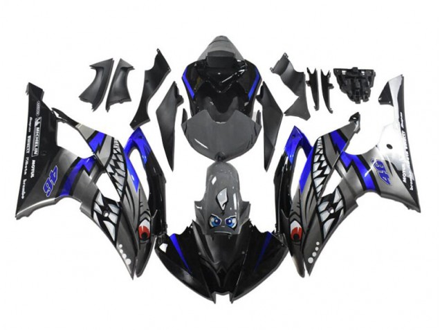 Abs 2008-2016 Grey Blue Shark Yamaha YZF R6 Motorcycle Fairing Kit