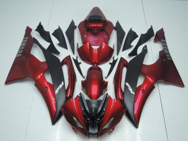 Abs 2008-2016 Candy Red and Black Yamaha YZF R6 Bike Fairings