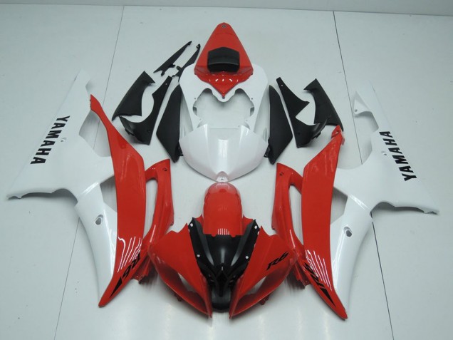 2008-2016 Red and Pearl White Yamaha YZF R6 Motorcycle Replacement Fairings 2008-2016 Red and Pearl White Yamaha YZF R6 Motorcycle Replacement Fairings