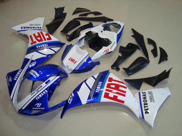 2009-2011 Blue White Fiat Yamaha YZF R1 Replacement Motorcycle Fairings 2009-2011 Blue White Fiat Yamaha YZF R1 Replacement Motorcycle Fairings