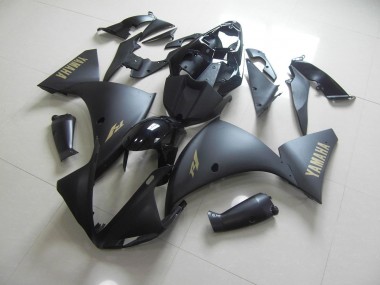 2009-2011 Matte Black Gold Sticker Yamaha YZF R1 Motorcycle Fairings Kits