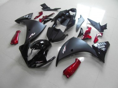 2009-2011 Matte Black Red Yamaha YZF R1 Motorcycle Replacement Fairings