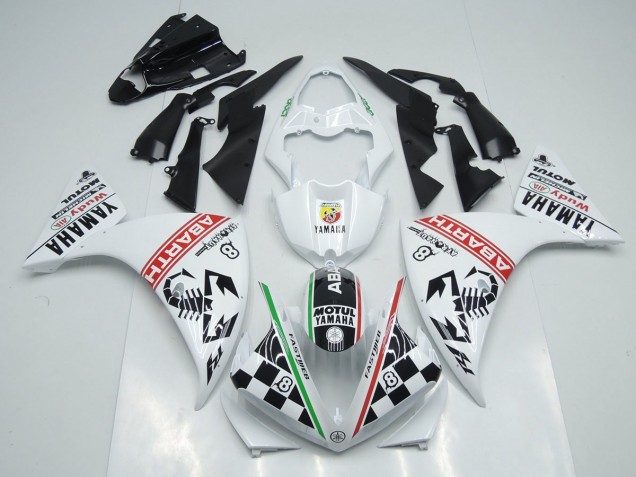 2009-2011 White Black Abrath Yamaha YZF R1 Motorcylce Fairings 2009-2011 White Black Abrath Yamaha YZF R1 Motorcylce Fairings