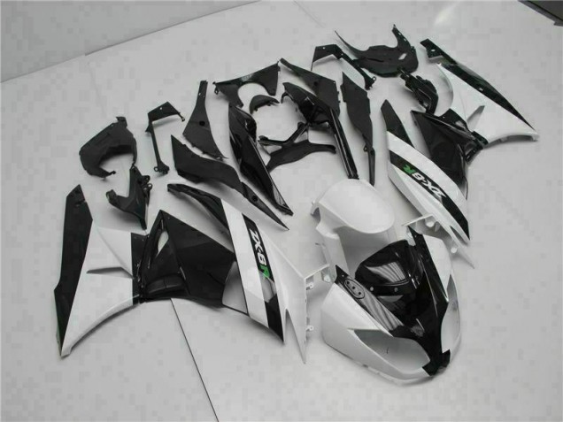 Abs 2009-2012 Black White Kawasaki ZX6R Motorcycle Fairings