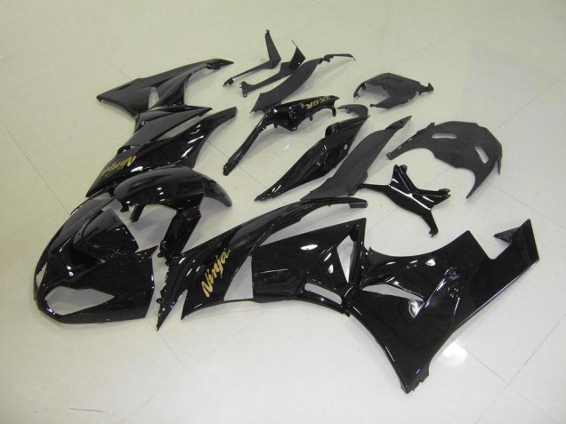 2009-2012 Black with Gold Sticker Kawasaki ZX6R Motorbike Fairing