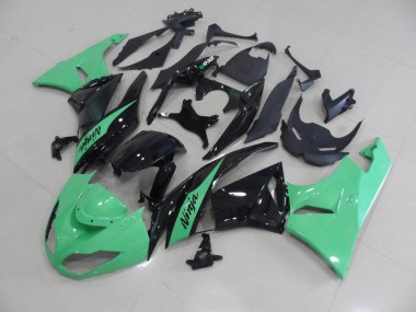 ABS 2009-2012 Metallic Green Kawasaki Ninja ZX6R Motorcycle Fairing Kits & Plastic Bodywork MF3705