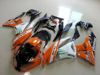 ABS 2009-2012 Orange Monster Kawasaki Ninja ZX6R Motorcycle Fairing Kits & Plastic Bodywork MF3708