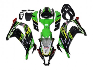 Abs 2011-2015 Green Black Kawasaki ZX10R Bike Fairings