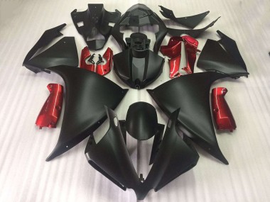 2012-2014 Matte Black Glossy Red Yamaha YZF R1 Moto Fairings
