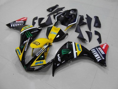 ABS 2012-2014 Yellow Black Monster Yamaha YZF R1 Motorcycle Fairing Kits & Plastic Bodywork MF2301