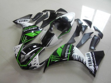 2012-2014 White Green Monster Yamaha YZF R1 Moto Fairings