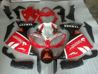 ABS 2012-2014 Red White and Black Graphic Yamaha YZF R1 Motorcycle Fairing Kits & Plastic Bodywork MF2331