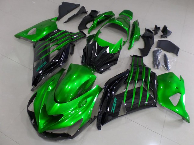 Abs 2012-2021 Candy Green and Black Kawasaki ZX14R ZZR1400 Motorcycle Fairings Kits