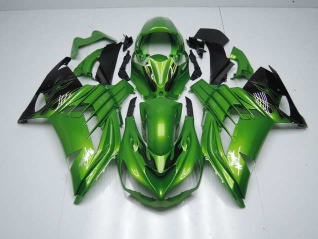 Abs 2012-2021 Green Flame Kawasaki ZX14R ZZR1400 Moto Fairings
