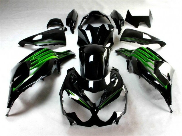 2012-2021 Black Green Kawasaki ZX14R ZZR1400 Motorcylce Fairings 2012-2021 Black Green Kawasaki ZX14R ZZR1400 Motorcylce Fairings