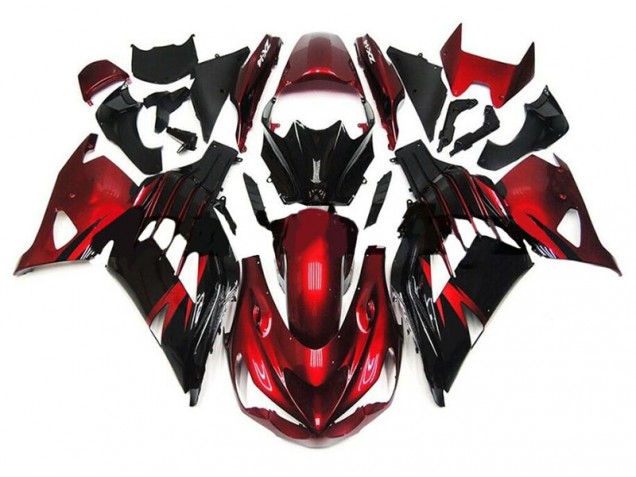 Abs 2012-2021 Red Black Kawasaki ZX14R ZZR1400 Motorbike Fairings