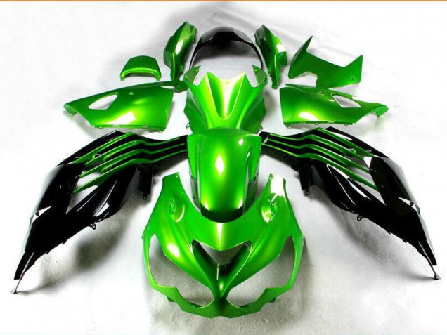 2012-2021 Black Green Kawasaki ZX14R ZZR1400 Motorcycle Replacement Fairings 2012-2021 Black Green Kawasaki ZX14R ZZR1400 Motorcycle Replacement Fairings