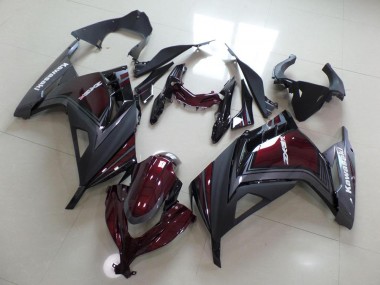 Abs 2013-2016 Dark Red and Grey Kawasaki ZX300R Motorcycle Fairings