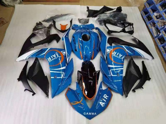2015-2022 Blue and White Yamaha YZF R3 Motorcyle Fairings
