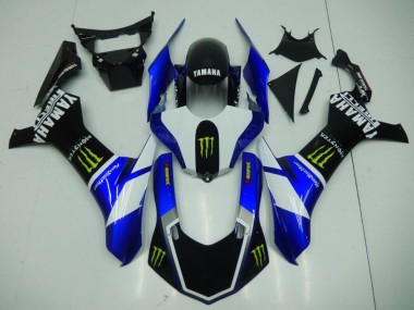 ABS 2015-2019 Black Blue Monster Yamaha YZF R1 Motorcycle Fairing Kits & Plastic Bodywork MF2343