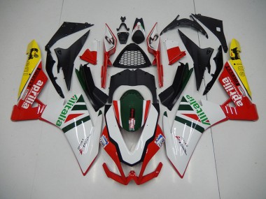 Abs 2009-2015 White Red Alitalia Aprilia RSV4 Replacement Fairings