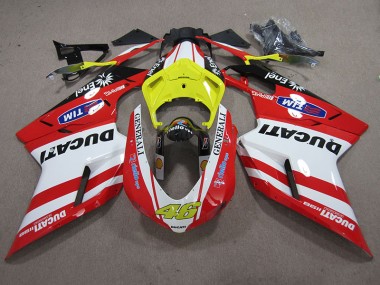 Abs 2007-2014 Red White Generali 46 Ducati 1098 848 Motorcycle Fairings