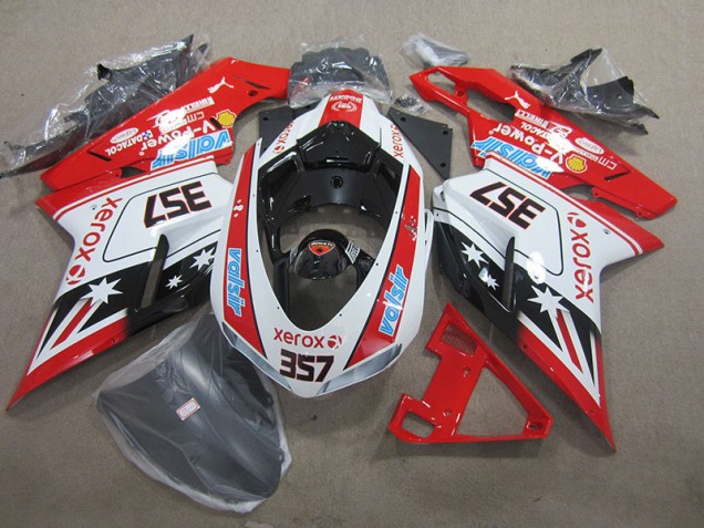 2007-2014 Red White Xerox 357 Ducati 1098 Moto Fairings 2007-2014 Red White Xerox 357 Ducati 1098 Moto Fairings