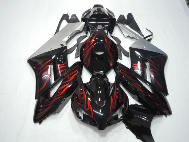 2004-2005 Black Red Flame Honda CBR1000RR Motorbike Fairing