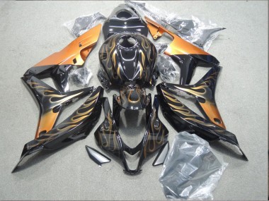 Abs 2004-2005 Black Gold Flame Honda CBR1000RR Bike Fairings