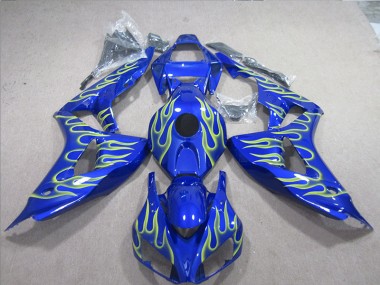 Abs 2006-2007 Blue Green Flame Honda CBR1000RR Motorcycle Fairings