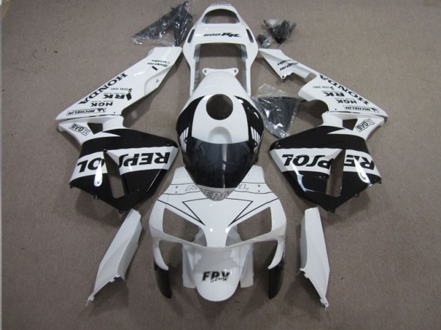2003-2004 White Black Repsol Honda CBR600RR Motorbike Fairing 2003-2004 White Black Repsol Honda CBR600RR Motorbike Fairing