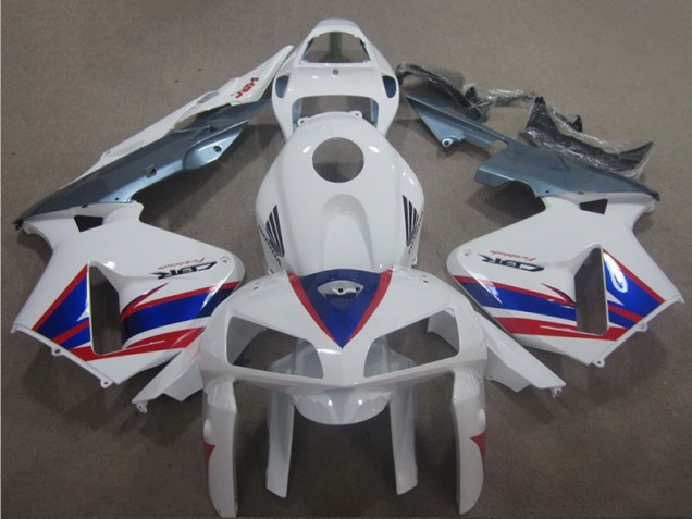 2005-2006 White Blue Red Honda CBR600RR Motorcycle Fairing