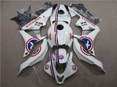 2007-2008 White R Honda CBR600RR Motorcycle Fairings Kits