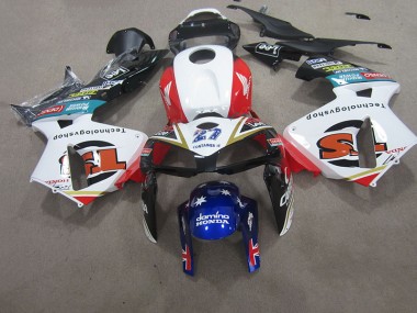 2007-2008 White Red Blue Honda CBR600RR Motorcycle Fairings Kit