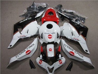 2009-2012 White Red Konica Minolta Honda CBR600RR Motorbike Fairing Kits