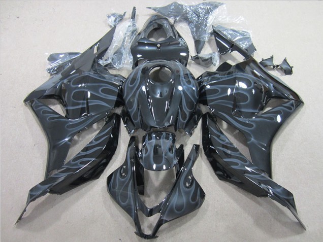 2009-2012 Black Silver Flame Honda CBR600RR Motorcycle Fairings 2009-2012 Black Silver Flame Honda CBR600RR Motorcycle Fairings