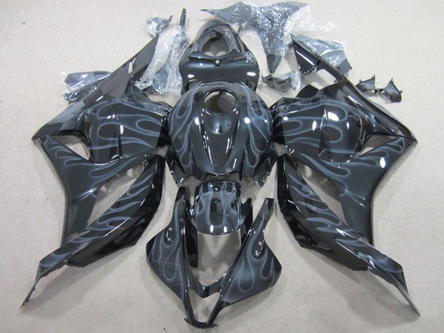 2009-2012 Black Silver Flame Honda CBR600RR Motor Fairings 2009-2012 Black Silver Flame Honda CBR600RR Motor Fairings