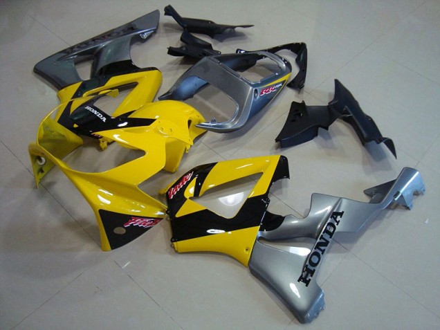 2000-2001 Yellow Silver Honda CBR900RR 929 Motorcycle Fairing
