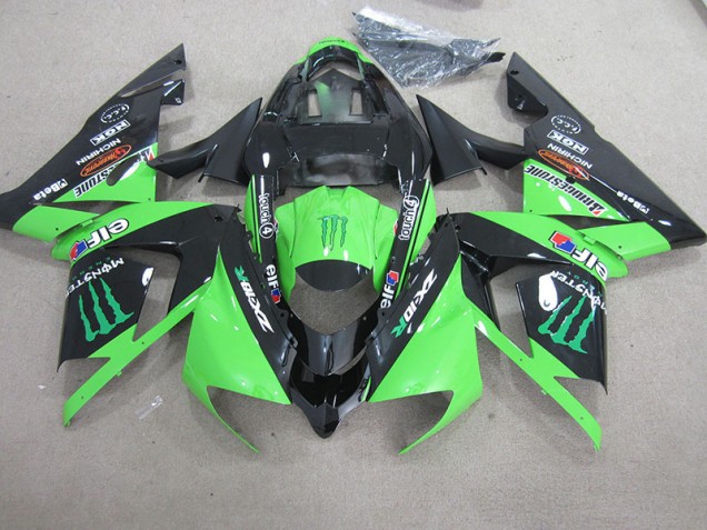 2003-2005 Black Green Monster Kawasaki ZX10R Motorcycle Fairing Kits 2003-2005 Black Green Monster Kawasaki ZX10R Motorcycle Fairing Kits