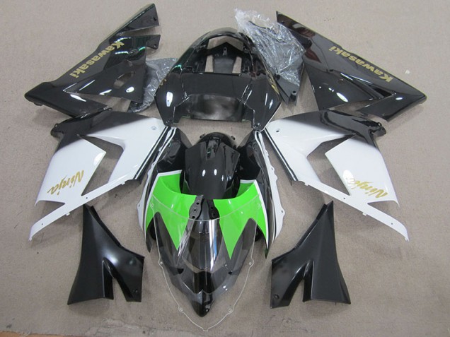 Abs 2003-2005 Black White Gold Ninja Kawasaki ZX10R Motorcycle Fairing Kit