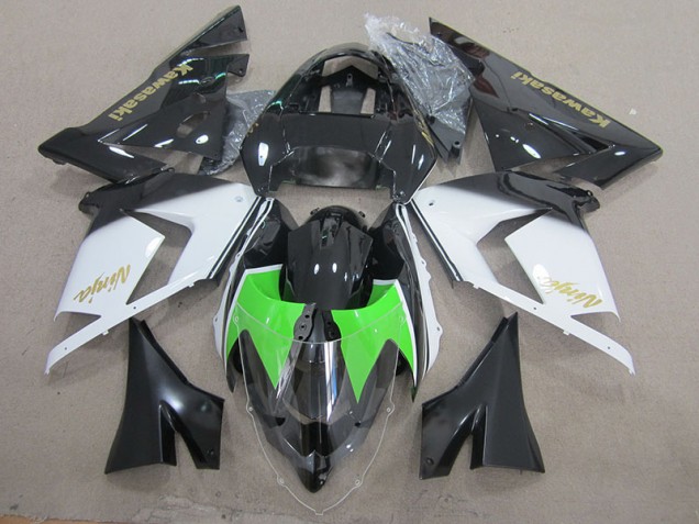 2003-2005 Black White Gold Ninja Kawasaki ZX10R Motorcycle Fairing Kit 2003-2005 Black White Gold Ninja Kawasaki ZX10R Motorcycle Fairing Kit