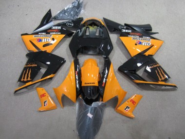 Abs 2003-2005 Black Orange 3M Monster Kawasaki ZX10R Bike Fairings