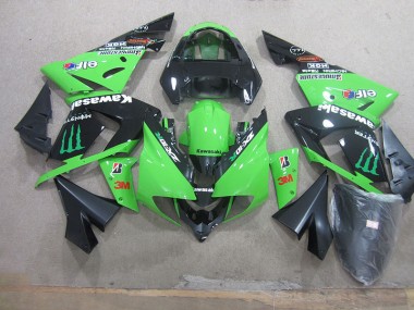 Abs 2003-2005 Black Green 3M Monster Kawasaki ZX10R Replacement Motorcycle Fairings