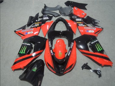 Abs 2006-2007 Black Red Touch4 Monster Kawasaki ZX10R Motorbike Fairing