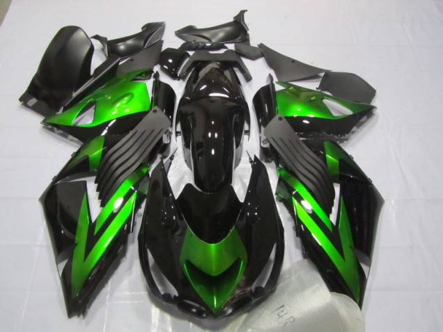 Abs 2006-2011 Black Green Kawasaki ZX14R ZZR1400 Motorcycle Fairings