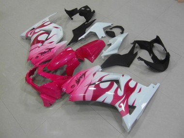 Abs 2008-2012 Pink White Kawasaki ZX250R Bike Fairings