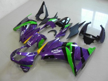 Abs 2008-2012 Purple EVA Racing Kawasaki ZX250R Bike Fairing