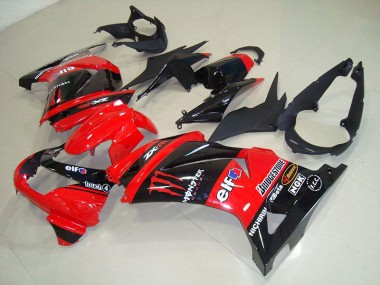 Abs 2008-2012 Black Red Monster Kawasaki ZX250R Bike Fairings