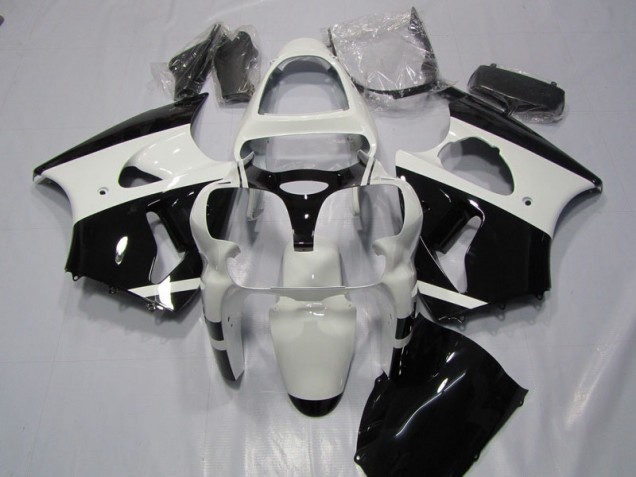 2000-2002 White Black Kawasaki ZX6R Bike Fairings 2000-2002 White Black Kawasaki ZX6R Bike Fairings